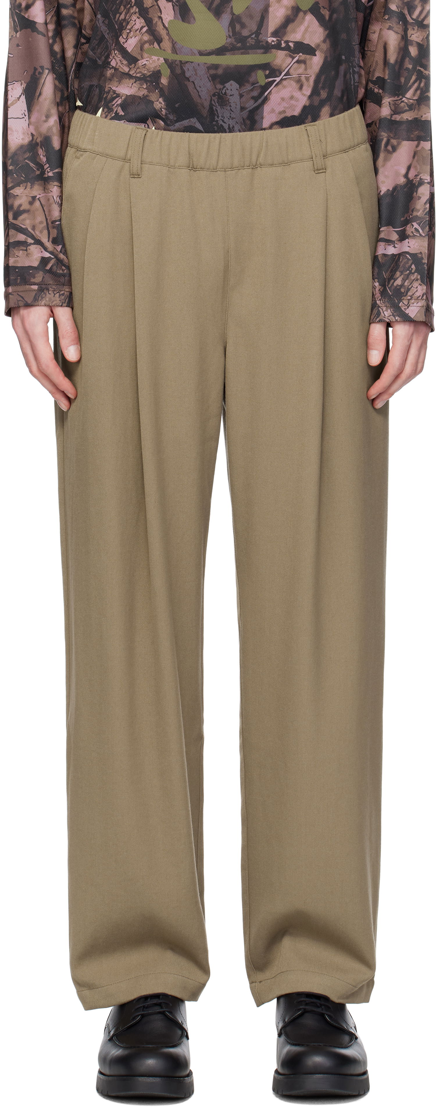 Nohavice Dime Dime Pleated Twill Trousers Béžová | DIMESP2514CAM, 0