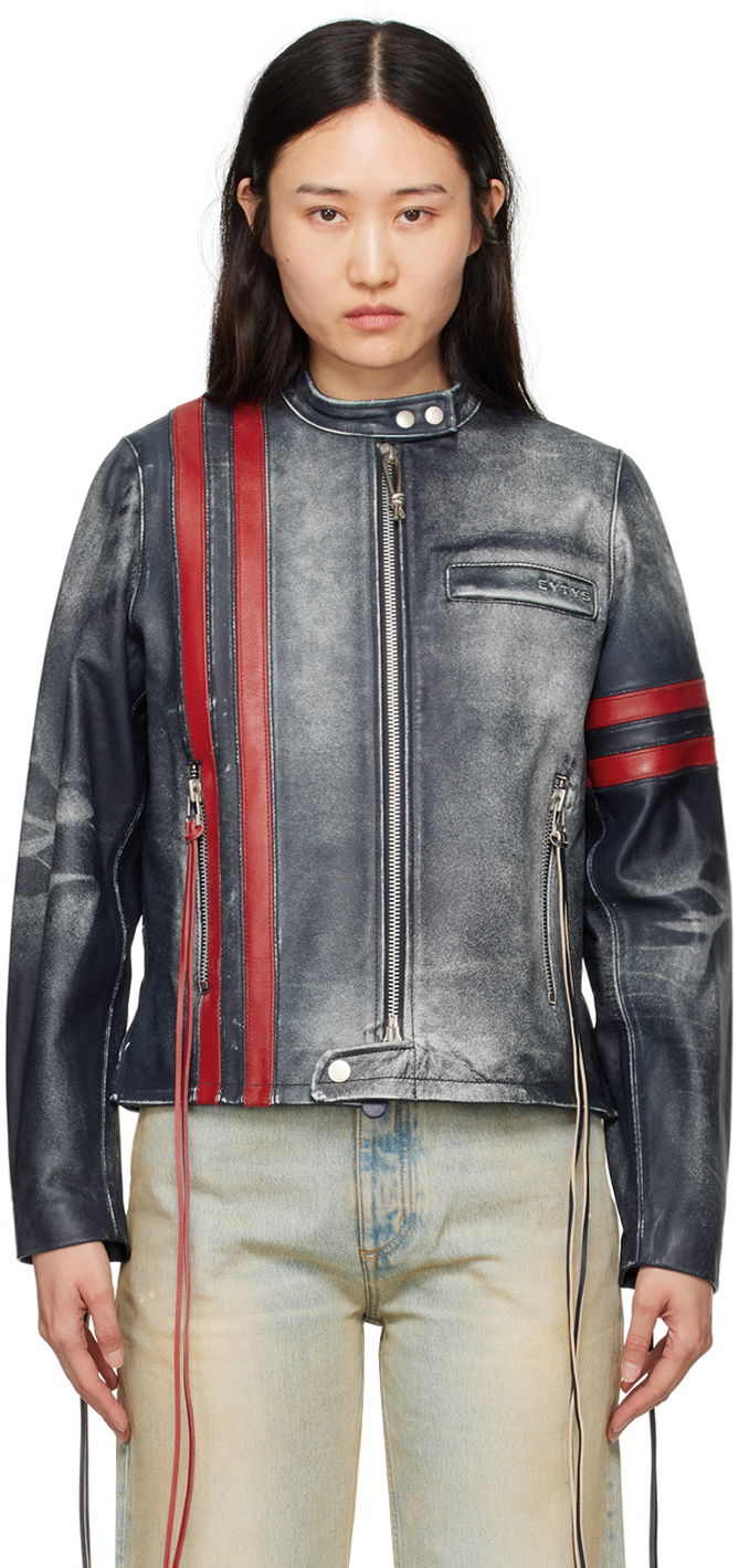 Bunda Eytys EYTYS Damon Leather Jacket Navy | A335001, 0