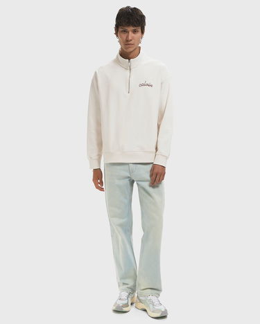 Mikina CALVIN KLEIN Calvin Klein Jeans Half-Zip Sweatshirt Biela | LV04RC227GYAS, 2