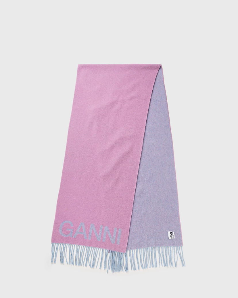 Šál GANNI Fringed Wool Scarf Ružová | A6200-733