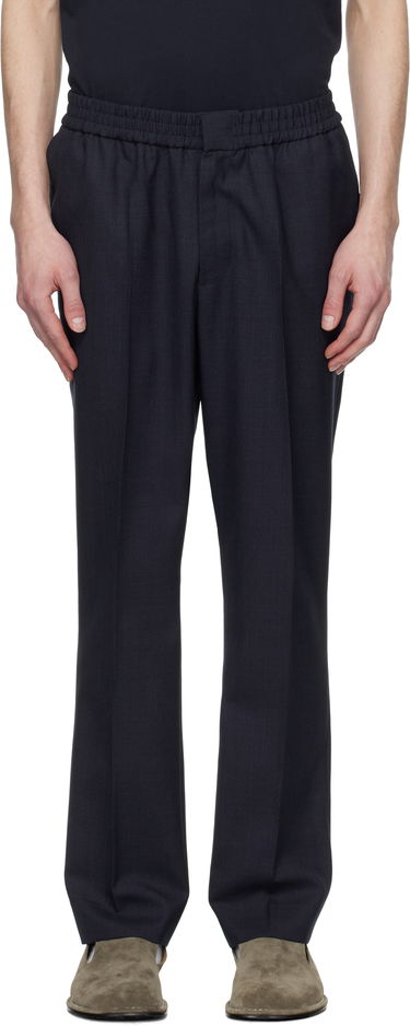 Nohavice AMI AMI Paris Elasticated Waist Trousers Navy | HTR226.WV0043, 0
