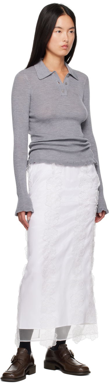 Polo tričko Cecilie Bahnsen Fitted Polo Top Šedá | 3.24KNI50004 ODA TOP, 3