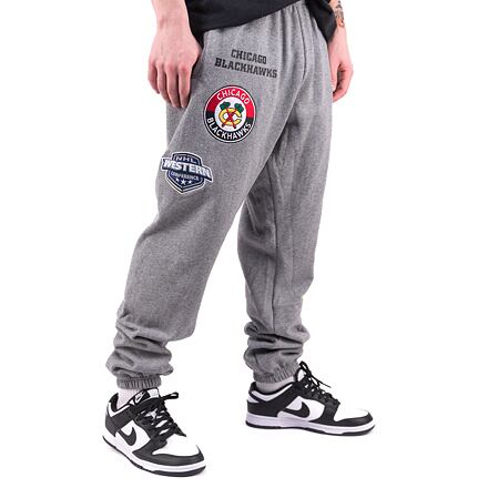 Tepláky Mitchell & Ness NHL M&N CITY COLLECTION FLEECE PANT BLACKHAWKS Šedá | PSWP4988-CBHYYPPPGYHT, 0