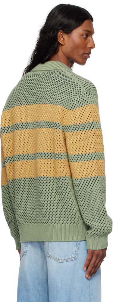 Bunda MAISON KITSUNÉ Maison Kitsuné Striped Mesh Blouson Jacket Zelené | OM02136KT1125, 2