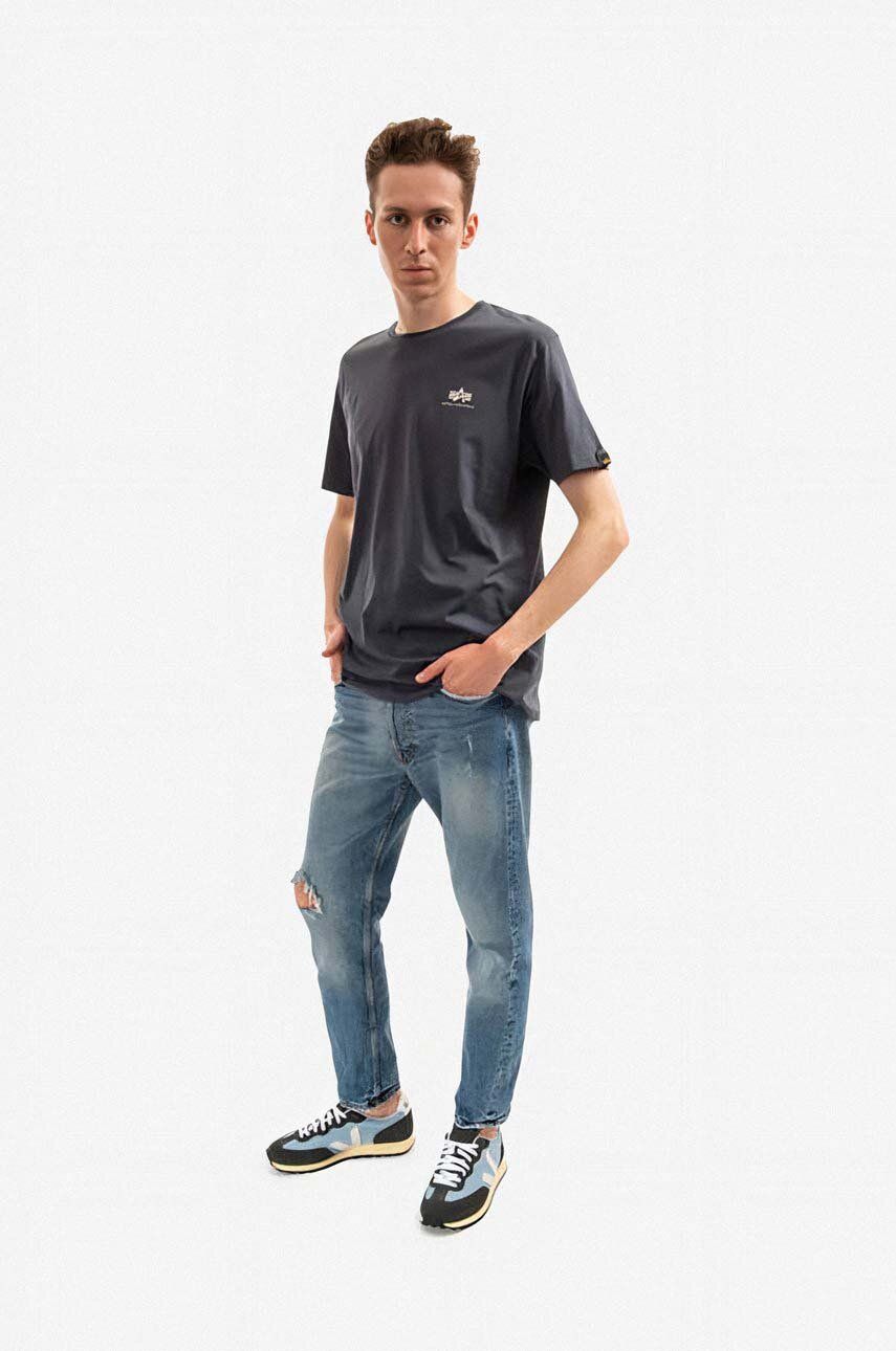 Tričko Alpha Industries T-Shirt With Print Šedá | 188505.136, 1