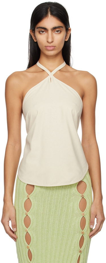 Tielko Baserange Twist Neck Halter Camisole Béžová | TOMA-WS-SP24, 0