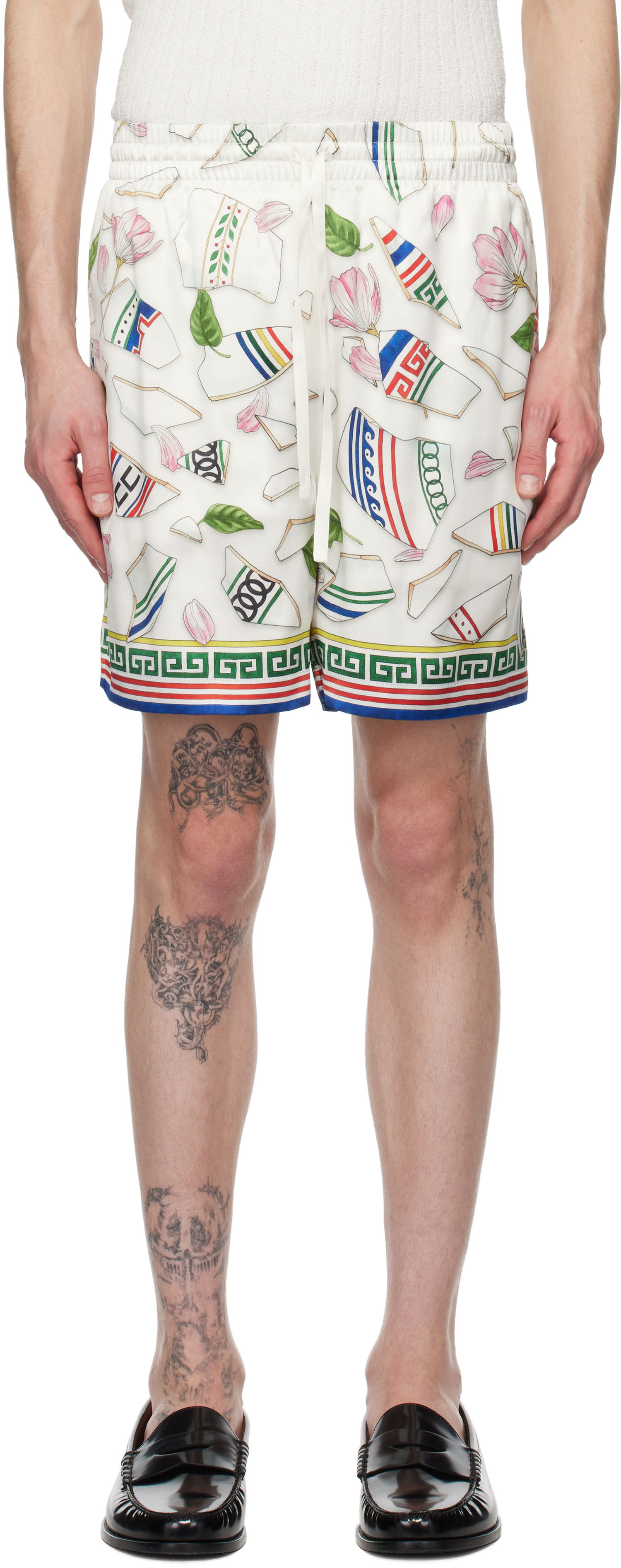 Šortky Casablanca Casablanca 'Le Vase Brise' Silk Shorts Biela | MPS25-TR-012-02, 0