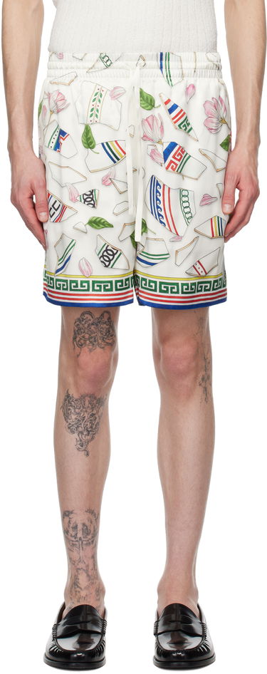 Šortky Casablanca Casablanca 'Le Vase Brise' Silk Shorts Biela | MPS25-TR-012-02, 0