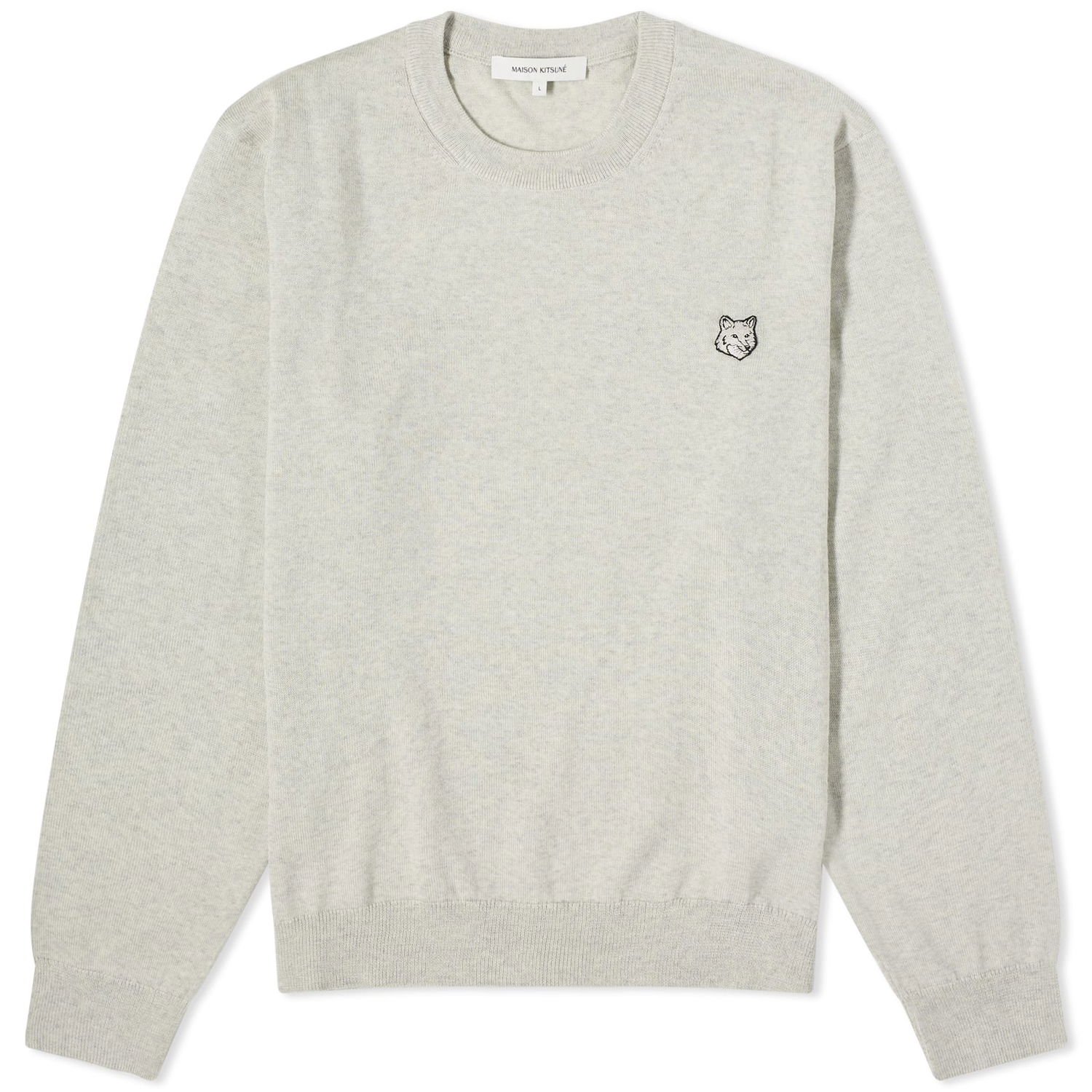 Sveter MAISON KITSUNÉ Patch Crew Jumper Šedá | MM00815KT1036-H120, 0