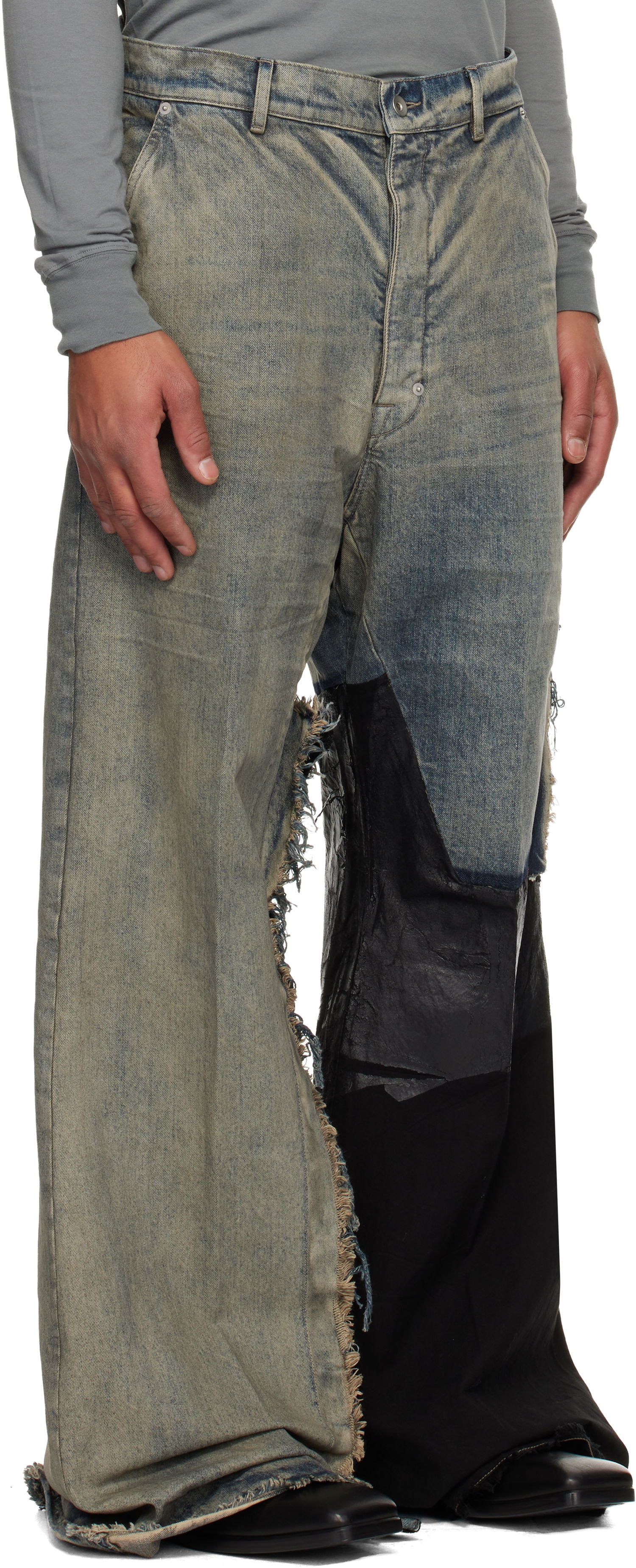 Džínsy Rick Owens Concordians Joris Distressed Patchwork Wide-Leg Jeans Rôznofarebný | RR02E1308 DWG769, 1