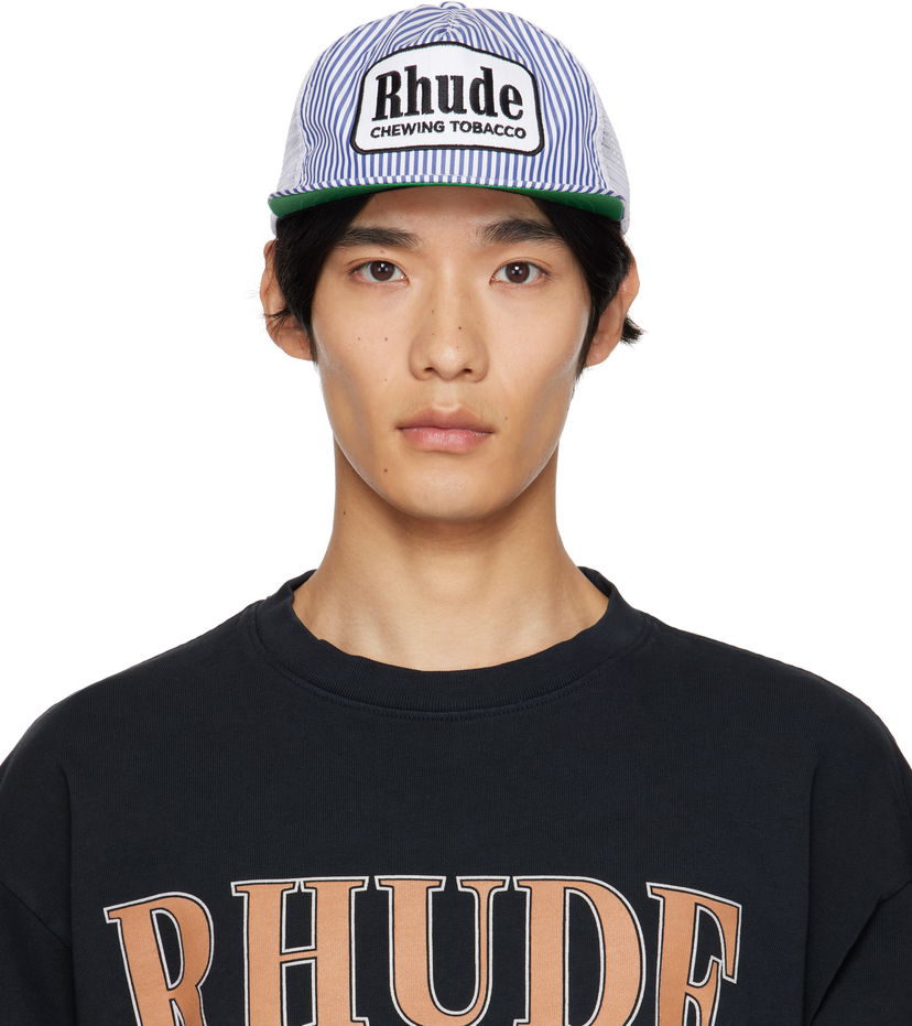 Šiltovka Rhude Rhude Striped 'Tobacco' Trucker Hat Modrá | RHPF25HA01748