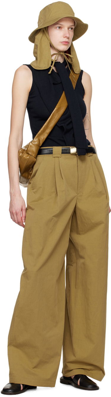 Nohavice LEMAIRE Lemaire Wide-Leg Trousers Hnedá | PA1095 LF1228, 3