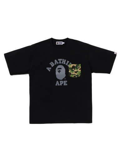 Tričko BAPE ABC Camo College Pocket Relaxed Tee Čierna | 1J20-109-003
