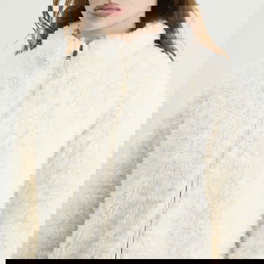 Bunda SKIMS Faux Fur Zip Up Jacket Biela | ZU-ZUP-10193W-EGT, 5