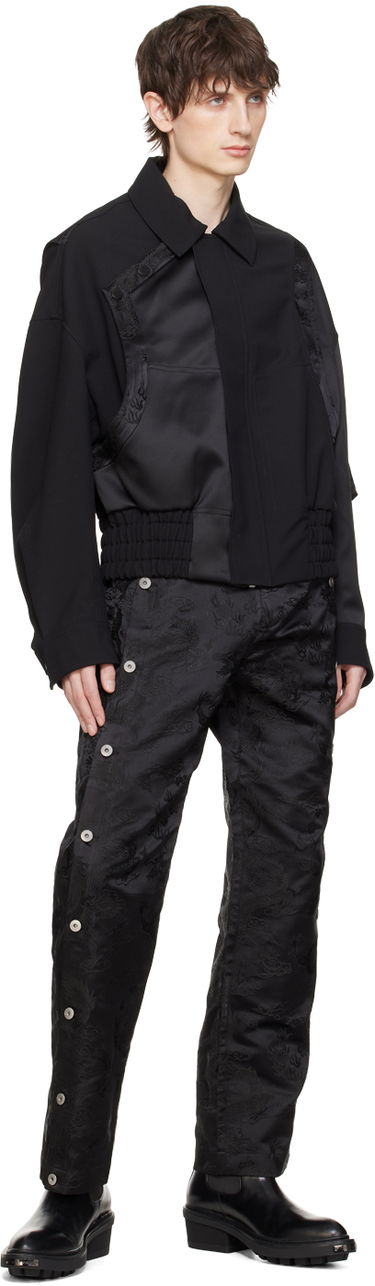 Nohavice Feng Chen Wang Feng Chen Wang Dragon Jacquard Trousers Čierna | FUS17TR12, 3