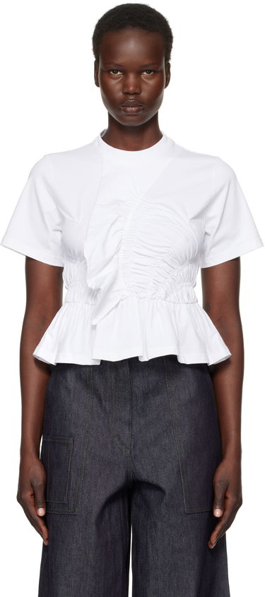 Tričko Cecilie Bahnsen Cecilie Bahnsen Ace Ruffle Peplum T-Shirt Biela | 4.24RTW11002 ACE TOP, 0