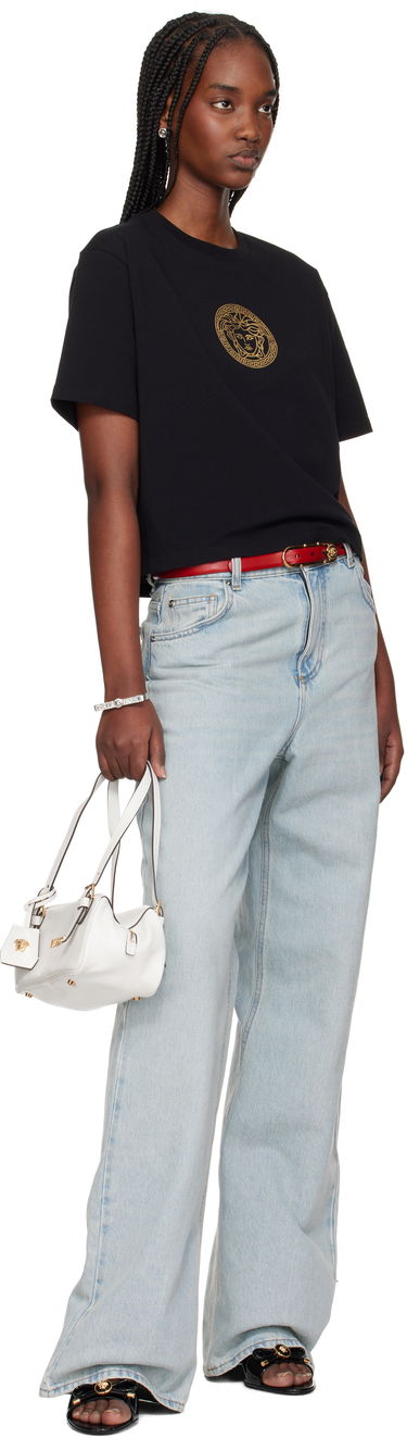 Opasok Versace Versace Safety Pin Leather Belt Červená | 1004792_DV3T_1RB3V, 2