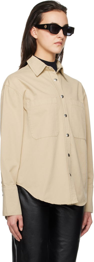 Košeľa Anine Bing Dante Relaxed-Fit Long Sleeve Shirt Béžová | A-07-10546-OMA10, 1