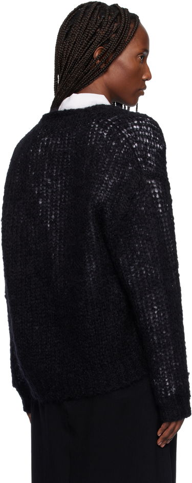 Sveter Max Mara Danza V-Neck Button-Up Open-Knit Cardigan Čierna | 2615341051600, 2