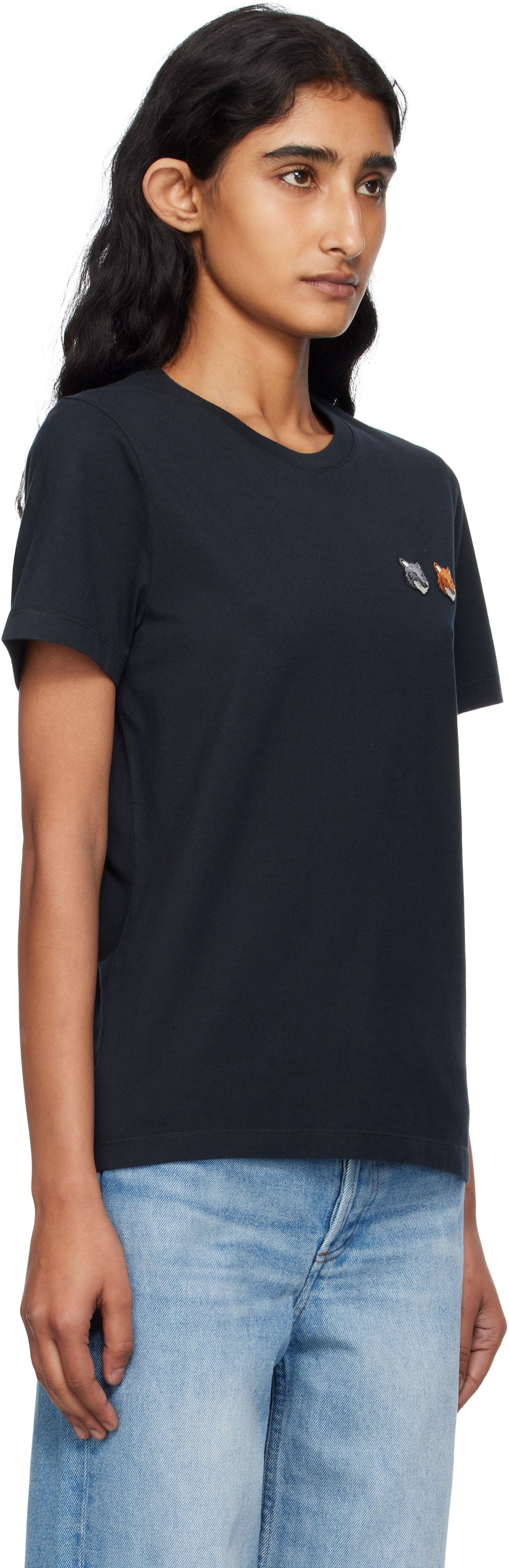 Tričko MAISON KITSUNÉ Maison Kitsuné Double Fox Head T-Shirt Čierna | OW011CFKJ0008, 1