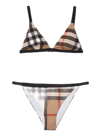 Plavky Burberry Vintage Check Triangle Bikini Hnedá | 8039197