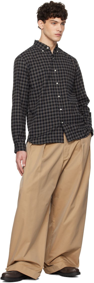Košeľa BEAMS BEAMS PLUS Button-Down Gingham Check Shaggy Shirt Šedá | 38110244139, 3