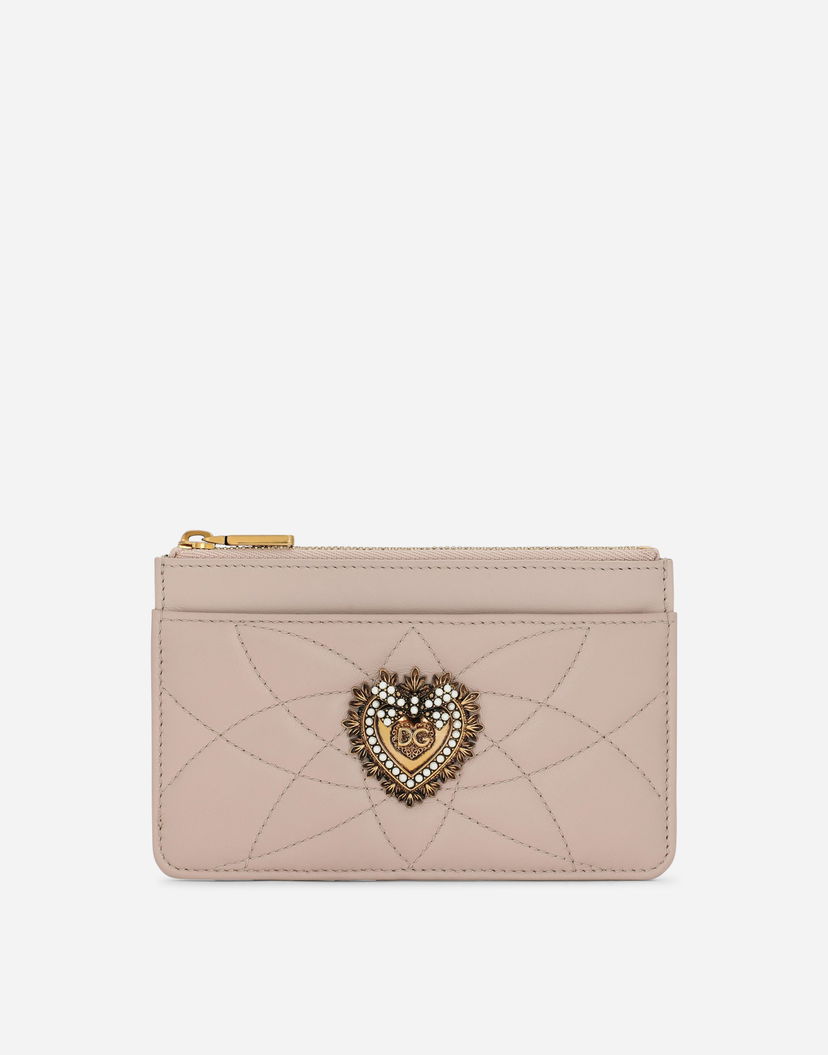 Peňaženka Dolce & Gabbana Devotion Medium Quilted Leather Card Holder Béžová | BI1261AV96780412