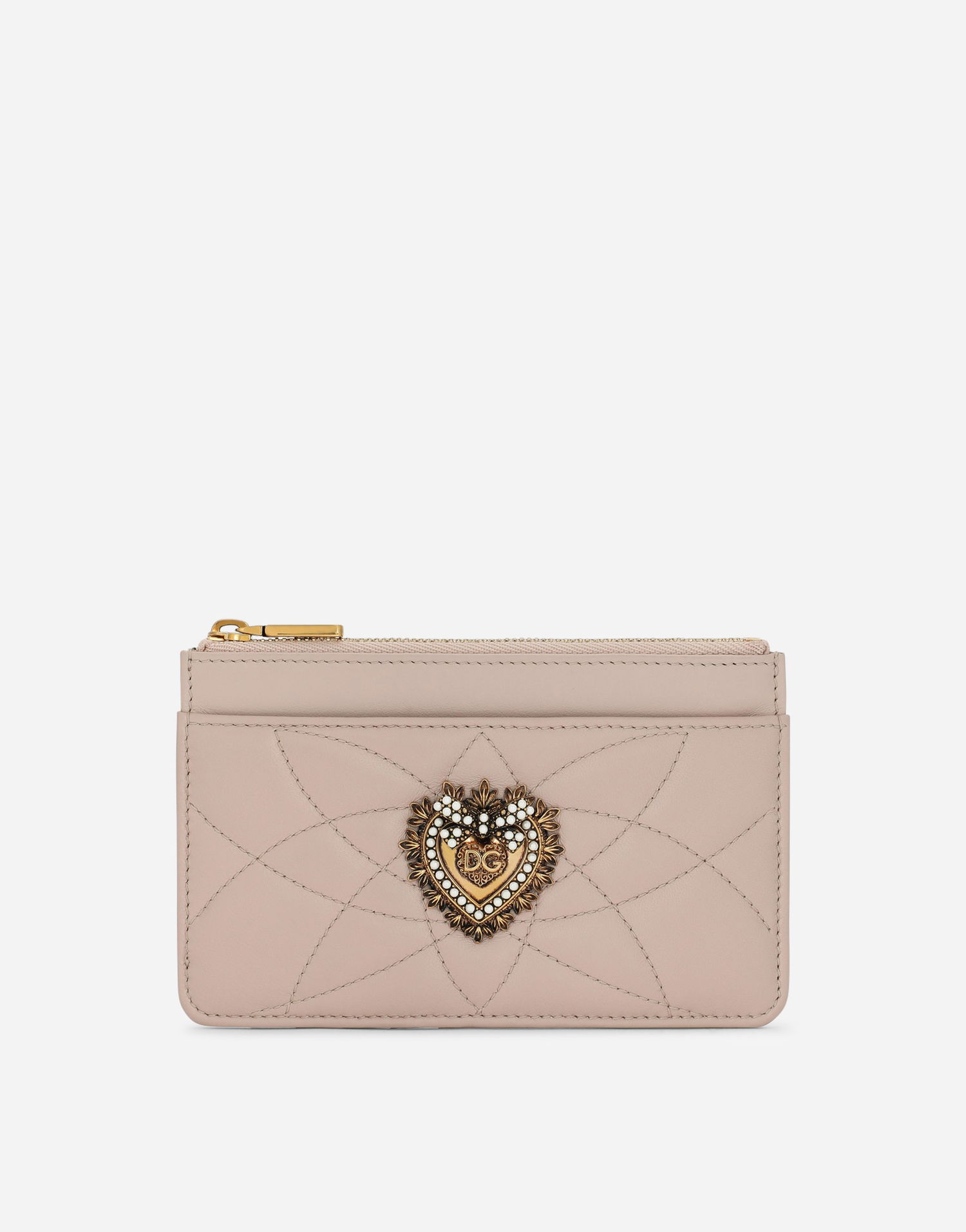 Peňaženka Dolce & Gabbana Devotion Medium Quilted Leather Card Holder Béžová | BI1261AV96780412, 0
