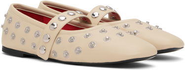 Tenisky a topánky Stella McCartney Stella McCartney Ryder Popper-Studded Ballerina Flats Béžová | 810473W1G90, 3