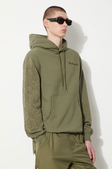 Mikina Maharishi Dragon Bamboo Embroidered Hoodie Zelené | 5075.OLIVE, 0