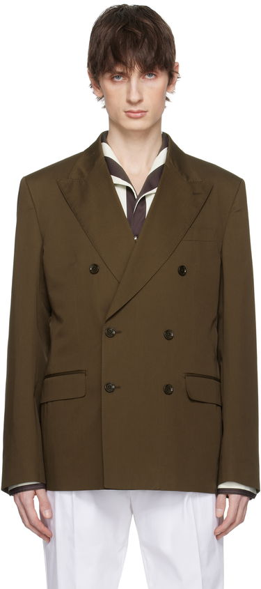 Bunda Dolce & Gabbana Dolce&Gabbana Double-Breasted Technical Gabardine Blazer Hnedá | G2TV8TFUFNV, 0