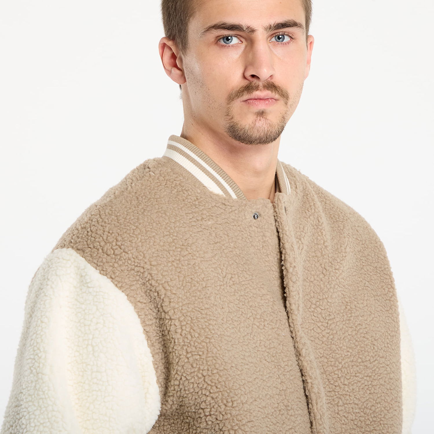 Bomber bunda Urban Classics Teddy College Jacket Dark Taupe Béžová | TB7943-01279, 1