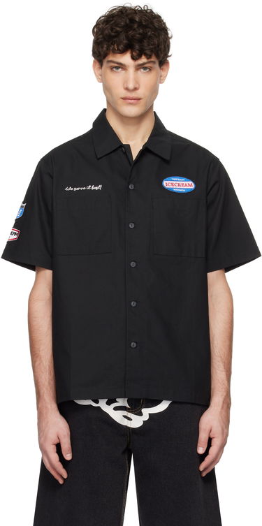 Košeľa BBC IceCream ICECREAM Short Sleeve Patch Work Shirt Čierna | ICW006, 0