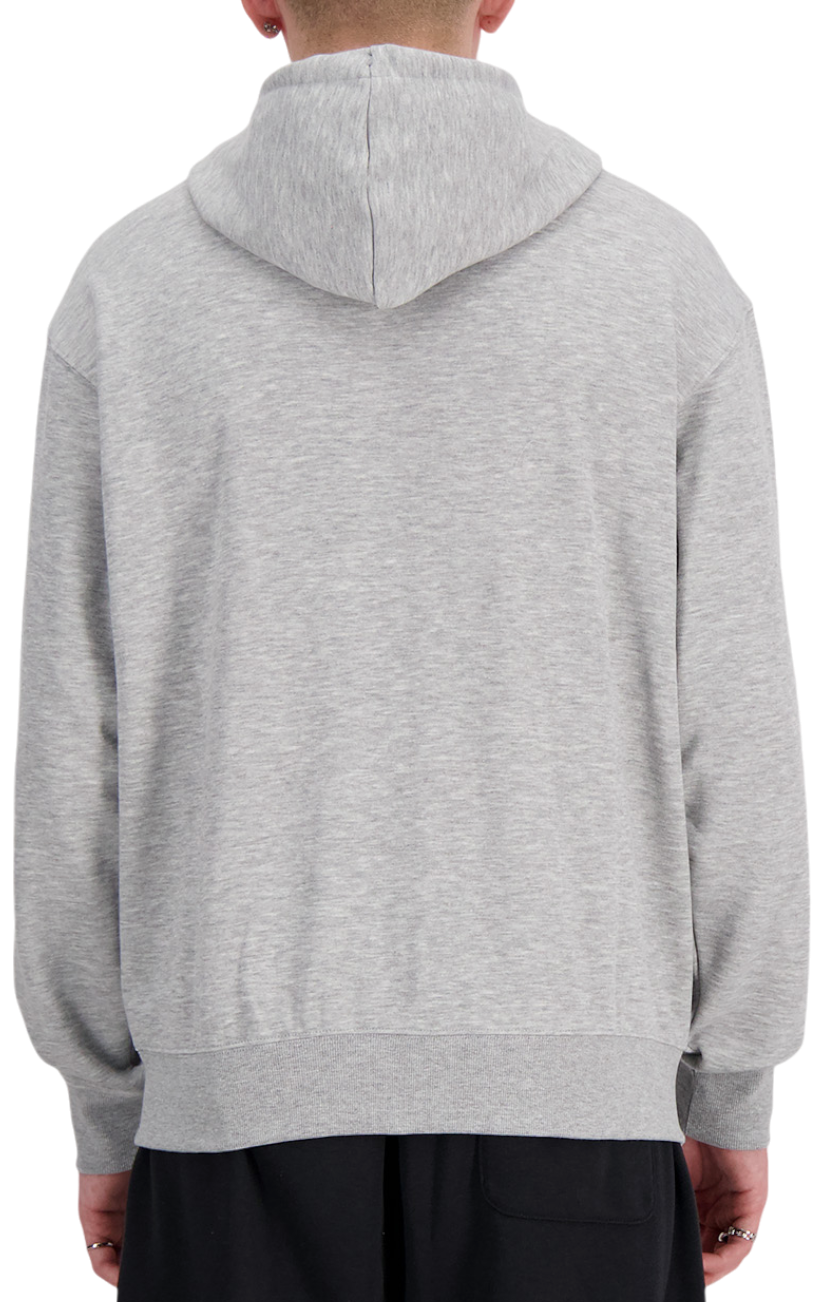 Mikina New Balance Essentials Logo Fleece Full Zip Hoodie Šedá | mj41502-ag, 1