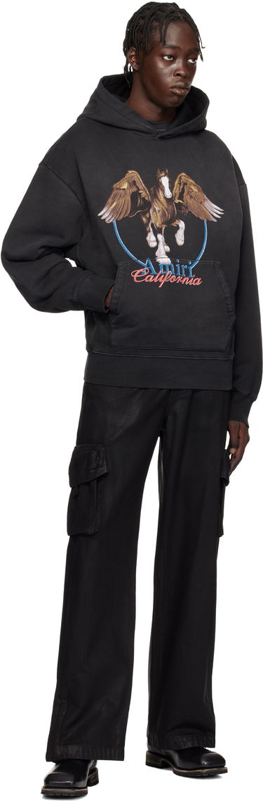 Mikina AMIRI Vintage Wash Pegasus Oversized Hoodie Čierna | AMJYHD1080, 3