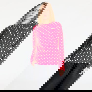 Tričko Comme des Garçons Play Heart Logo Long Sleeve Dotted T-Shirt Červená | AX-T166 RED, 0
