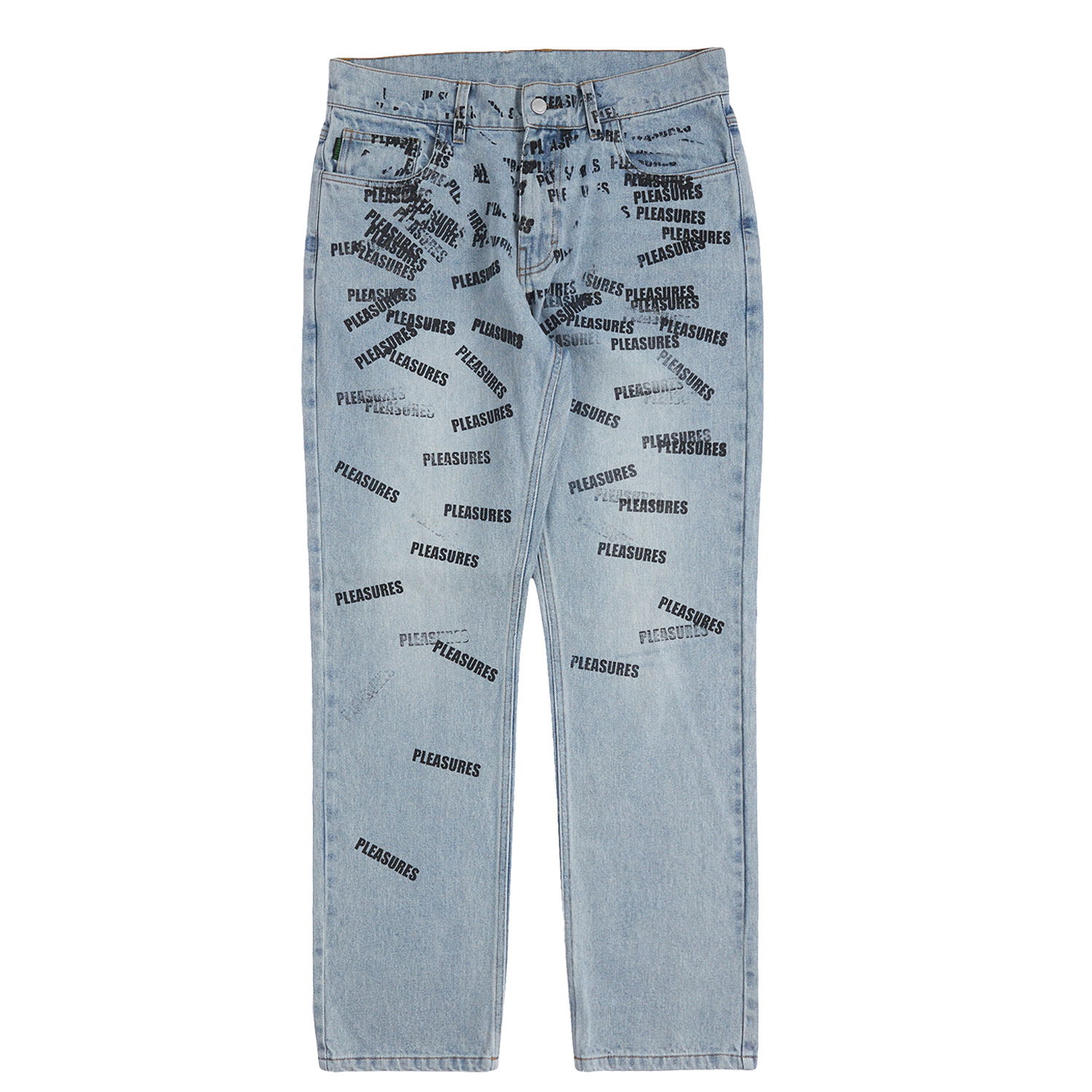 Džínsy Pleasures Plop 5 Pocket Denim Washed Blue Modrá | P23SP040-BLUE, 0