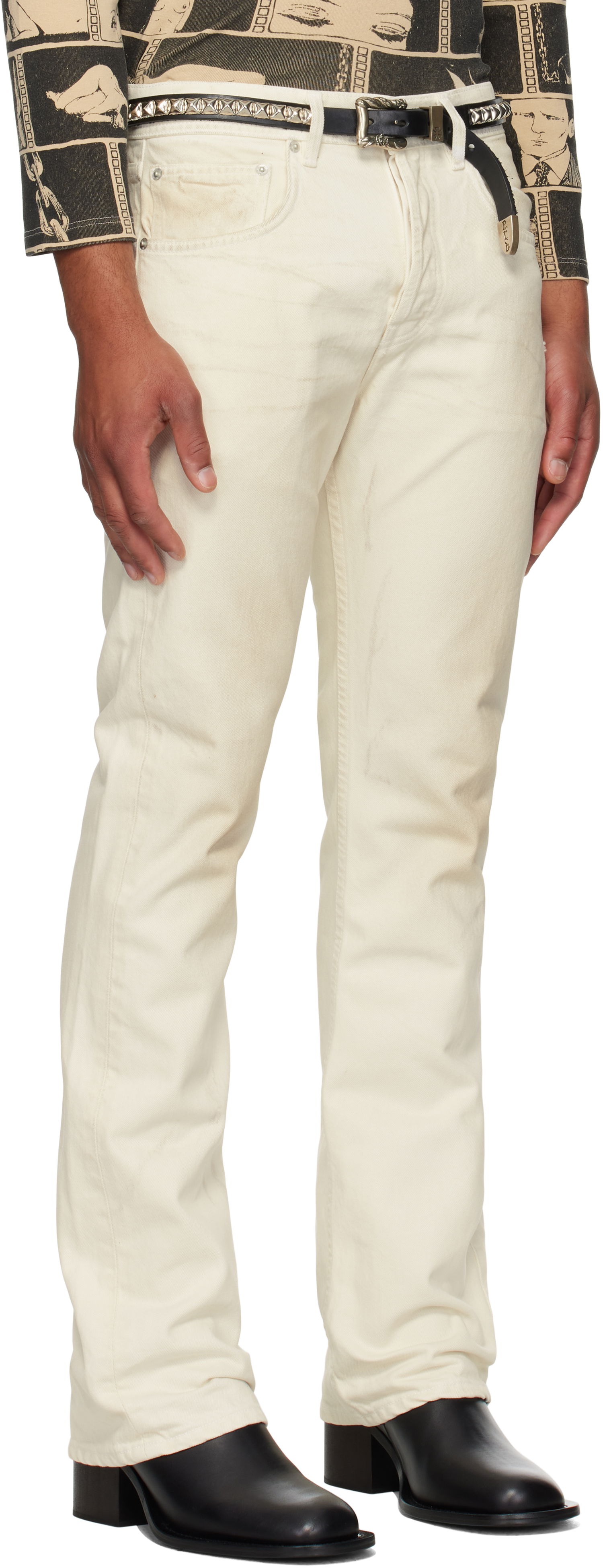 Džínsy Enfants Riches Déprimés Enfants Riches Déprimés Classic Flare Leg Jeans Biela | 050-401, 1