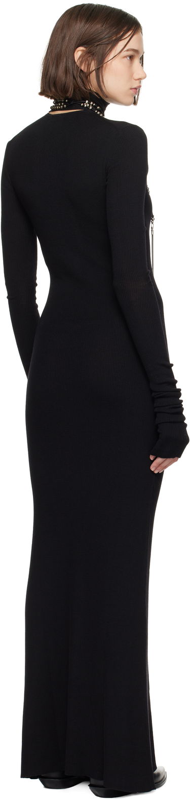 Šaty Ann Demeulemeester Serafino Rib Maxi Dress Čierna | 2402-W-KN01-KN043-099, 2