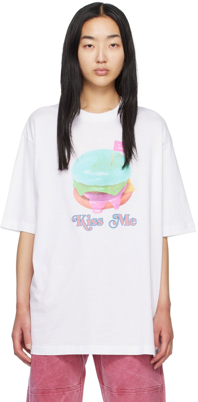 Tričko Acne Studios Kiss Me T-Shirt Biela | CL0176-, 0