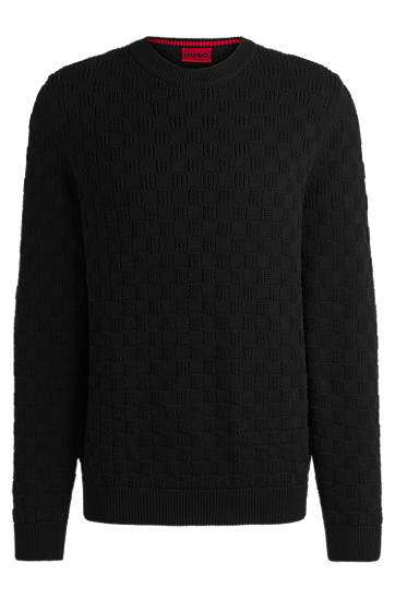 Sveter BOSS Relaxed-Fit Jacquard Sweater Čierna | 50531812, 0