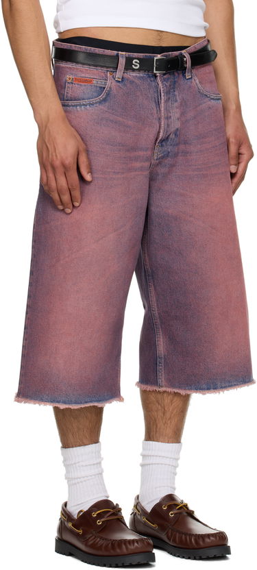 Šortky Martine Rose Martine Rose Frayed Denim Shorts Ružová | 247WD06115, 1
