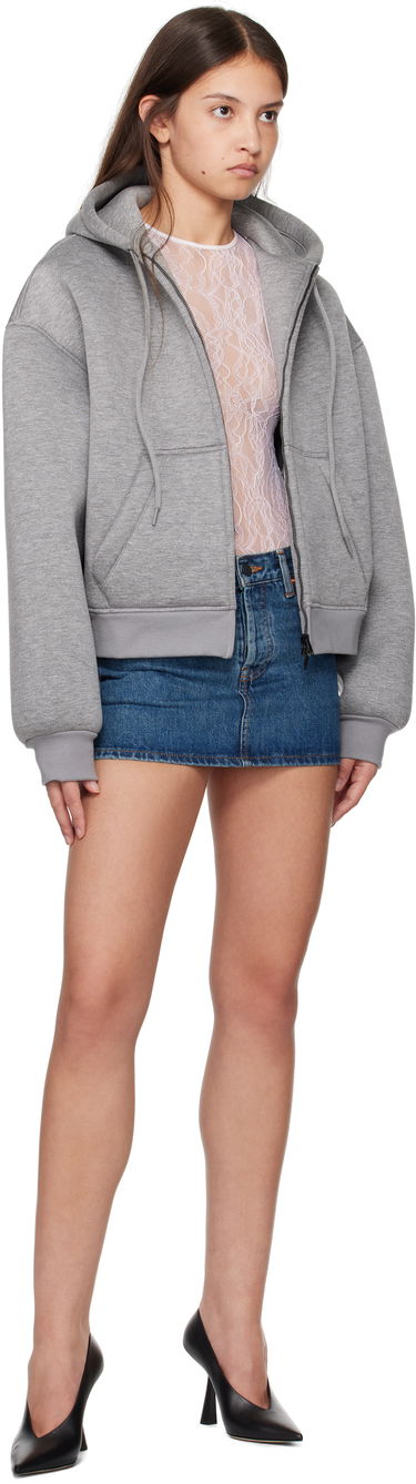 Mikina WARDROBE.NYC WARDROBE.NYC Bonded Zip-Up Hoodie Šedá | W1093F24BJ, 3