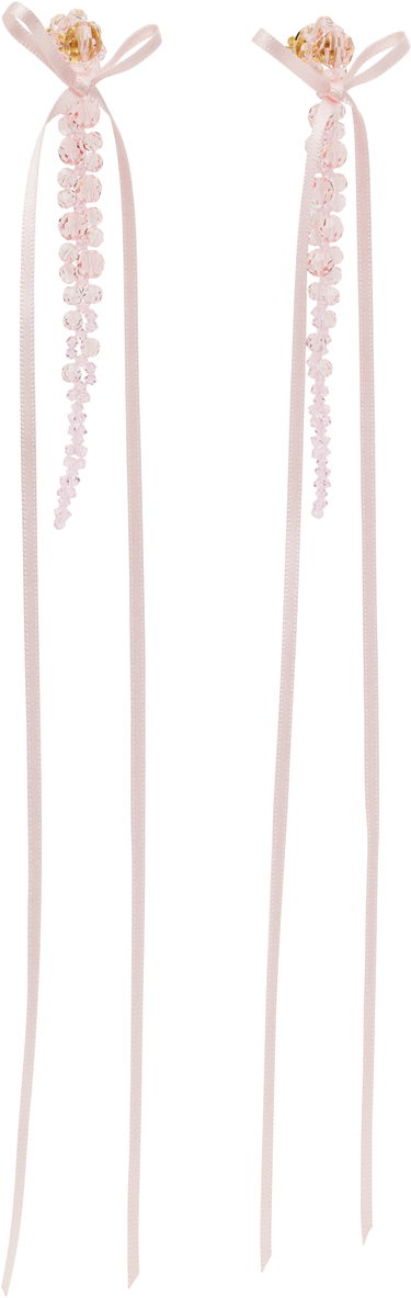 Náušnice Simone Rocha Simone Rocha Bow Ribbon Drip Earrings Ružová | ERG410S 0903, 1