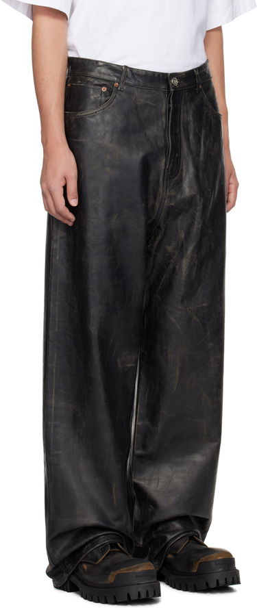Džínsy VETEMENTS Vetements Distressed Leather Pants Čierna | UA66PA200X, 1