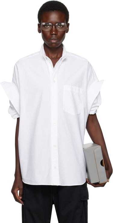 Košeľa Balenciaga Balenciaga Tucked Sleeve Shirt Biela | 834033TNM60, 0