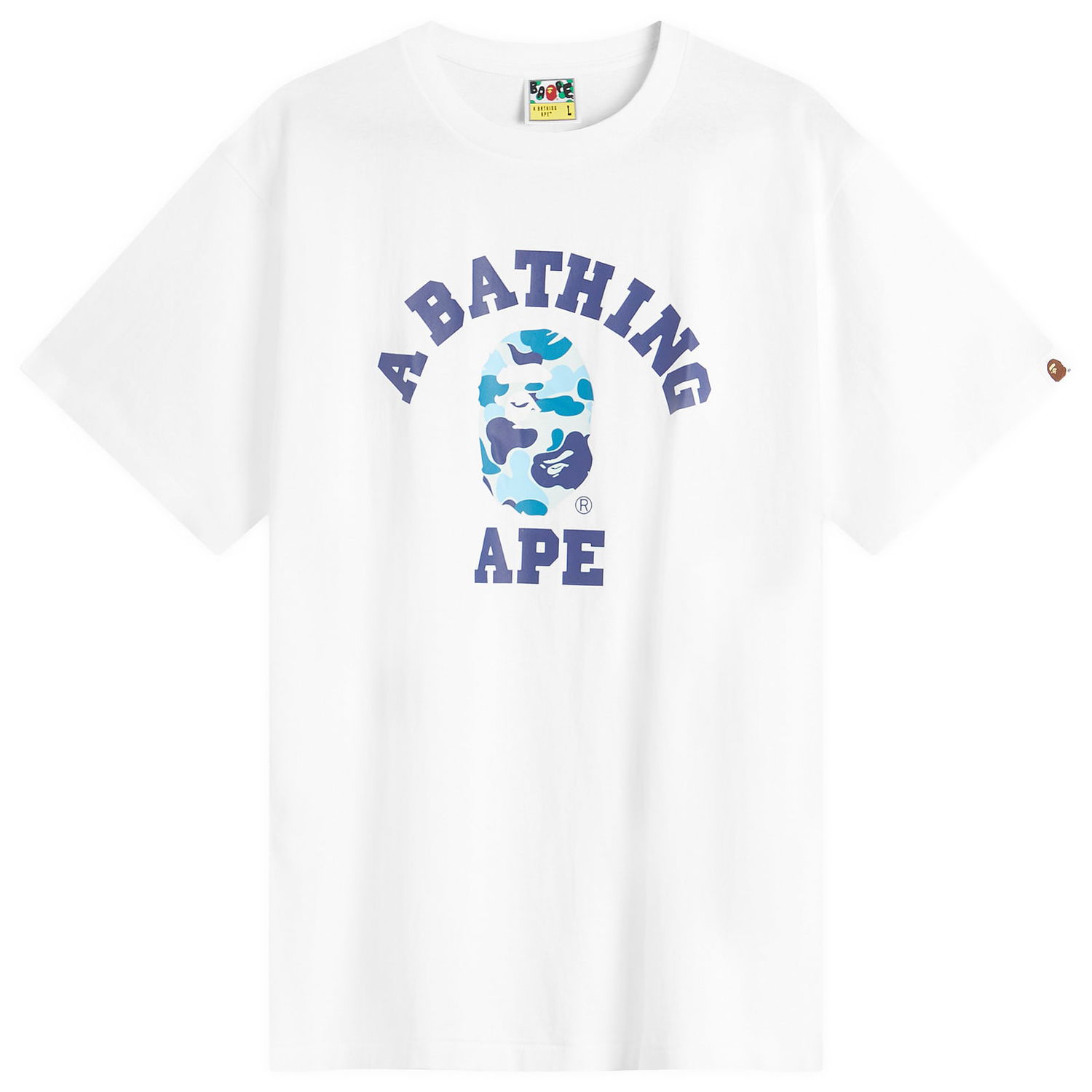 Tričko BAPE A Bathing Ape ABC Camo College Tee, Size Large Biela | 001TEL301005M-WBK, 1