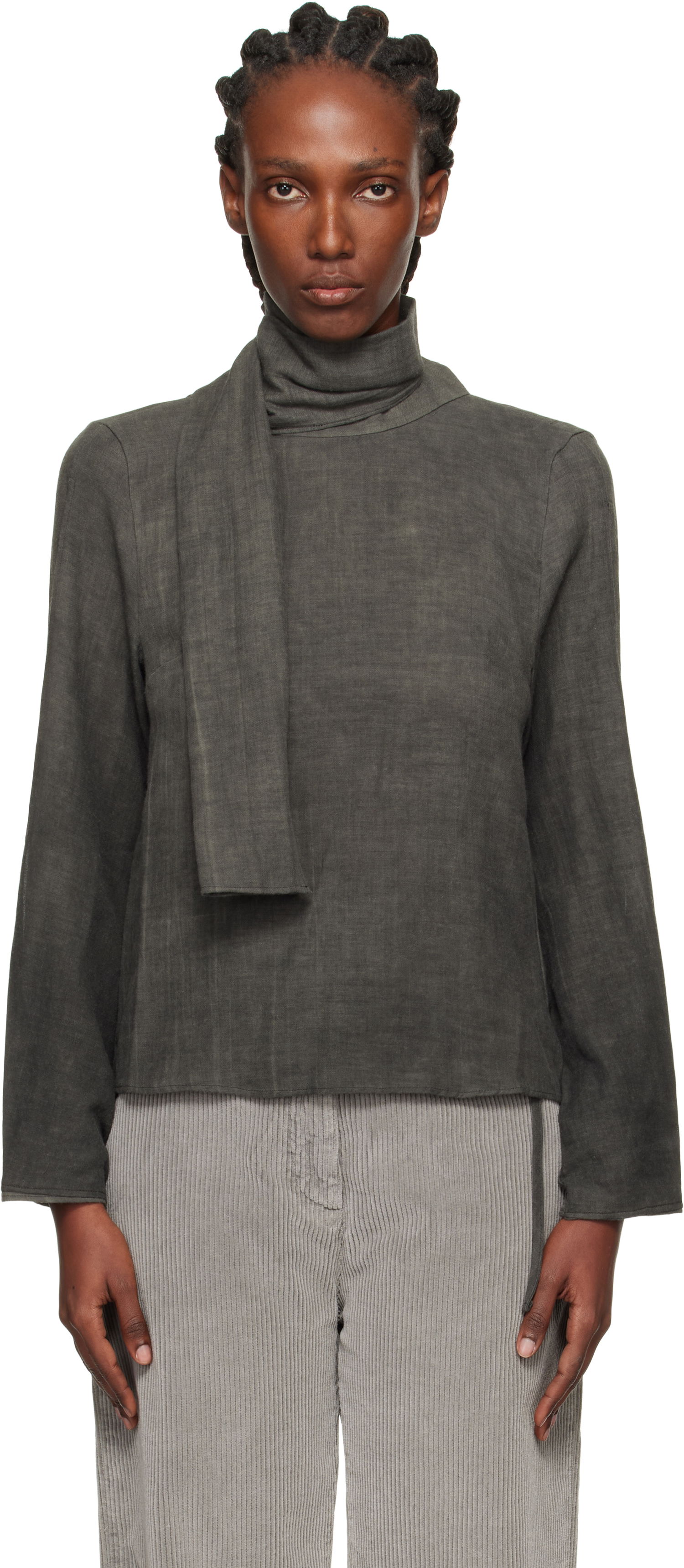 Košeľa OUR LEGACY Virtuous Draped Neck Blouse Šedá | W4252VD, 0