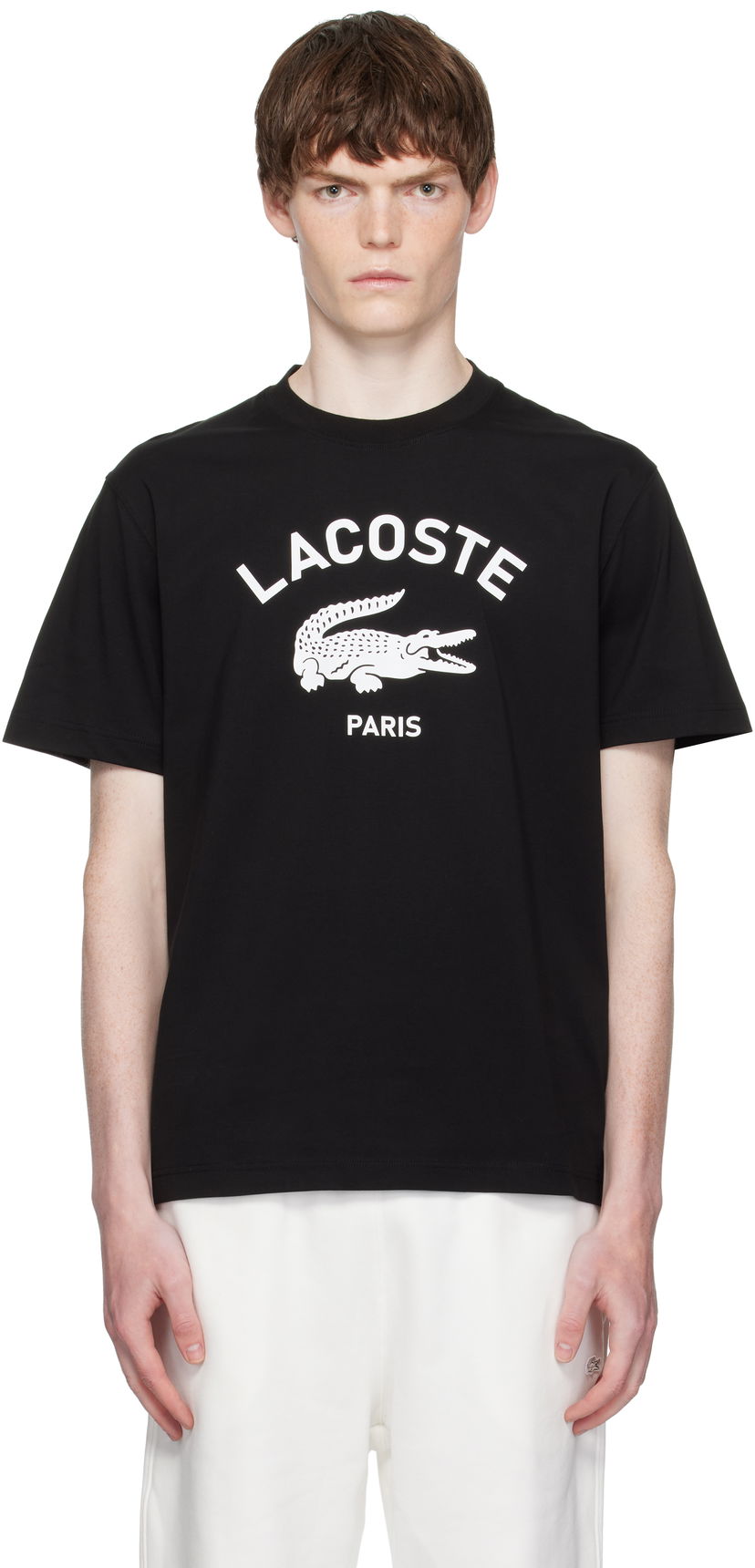Tričko Lacoste Lacoste Signature Print Cotton T-Shirt Čierna | TH2733_031