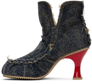 Tenisky a topánky Diesel D-Woodstock Ab Distressed Denim Flared Heel Ankle Boots Rôznofarebný | Y03696 P1848, 2